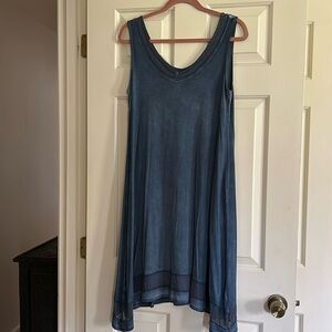 Cable and Gauge slate blue soft shift dress sleeveless tank dress. Size M